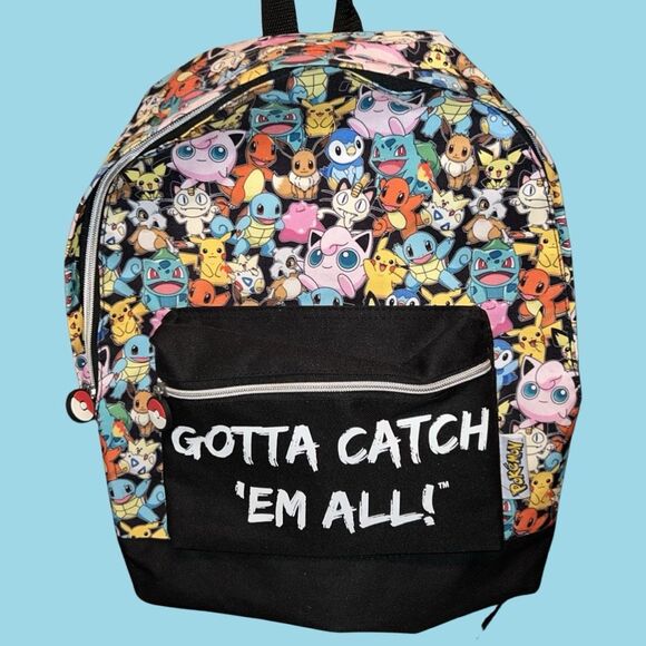Pokemon Gamer Gotta Catch Em All Knapsack Backpack Bag - Picture 1 of 6